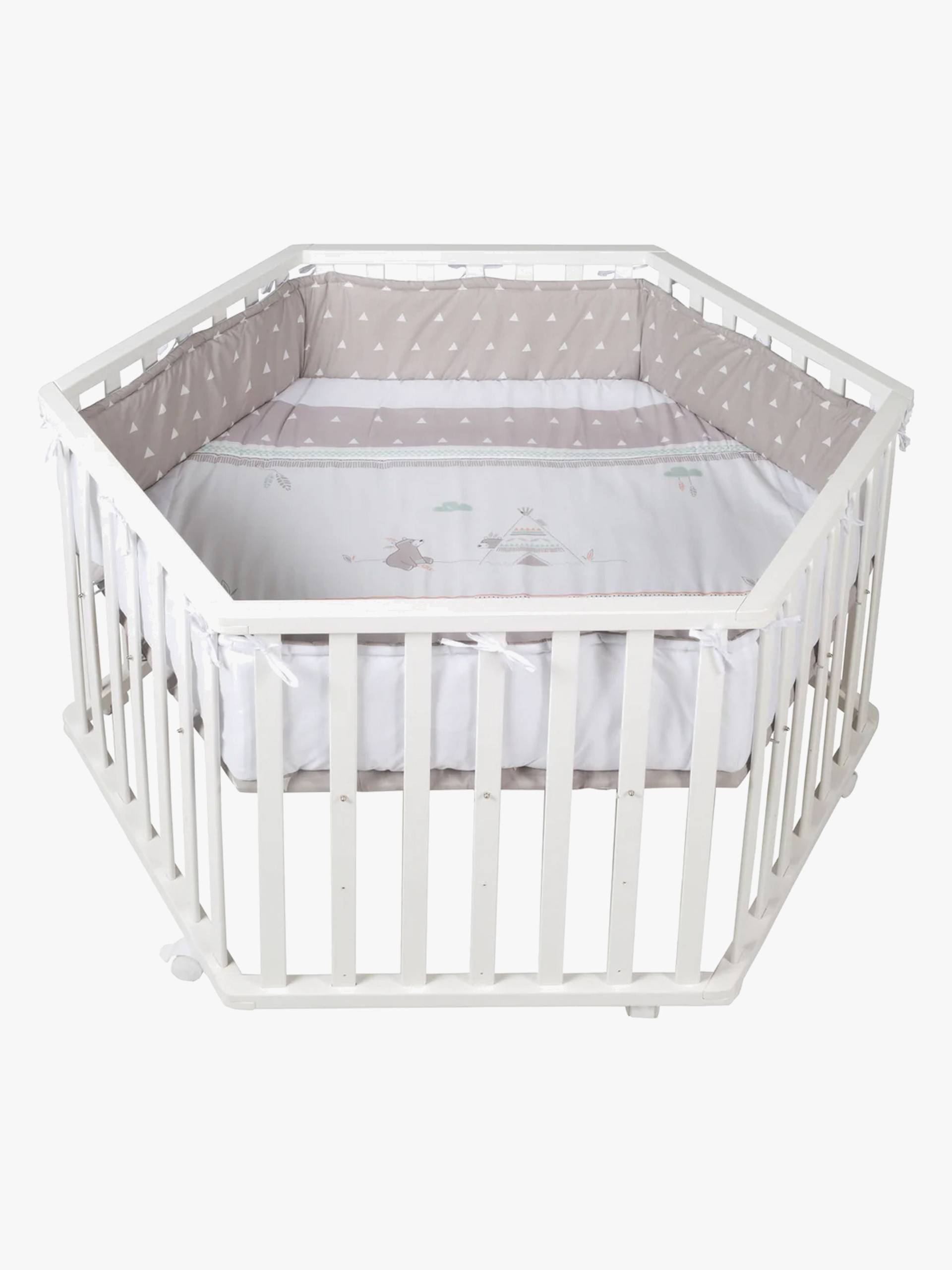 Roba Hexagon Laufgitter mit Rädern & Bettbegrenzung, Indian Bears White Roba Hexagon Laufgitter mit Rädern & Bettbegrenzung, Indian Bears White von Roba