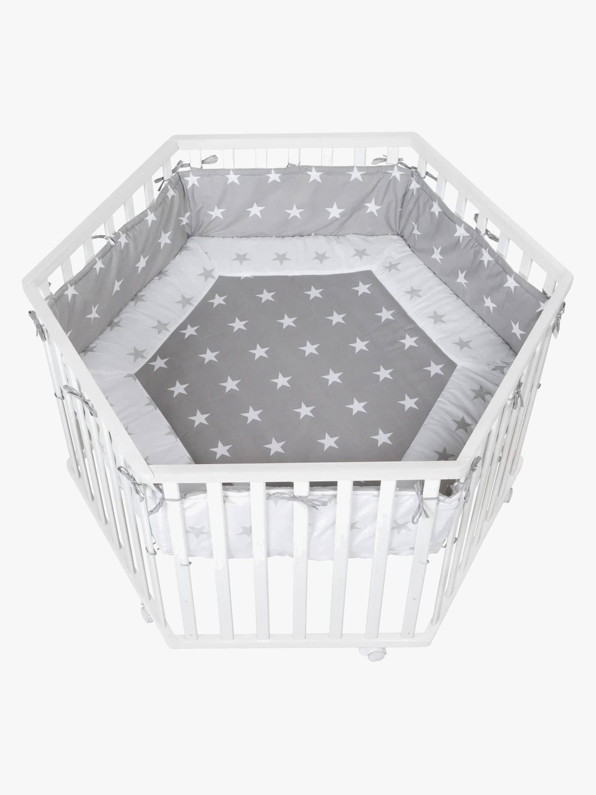 Roba Hexagon Laufgitter mit Rädern & Bettbegrenzung, Little Stars White Roba Hexagon Laufgitter mit Rädern & Bettbegrenzung, Little Stars White von Roba