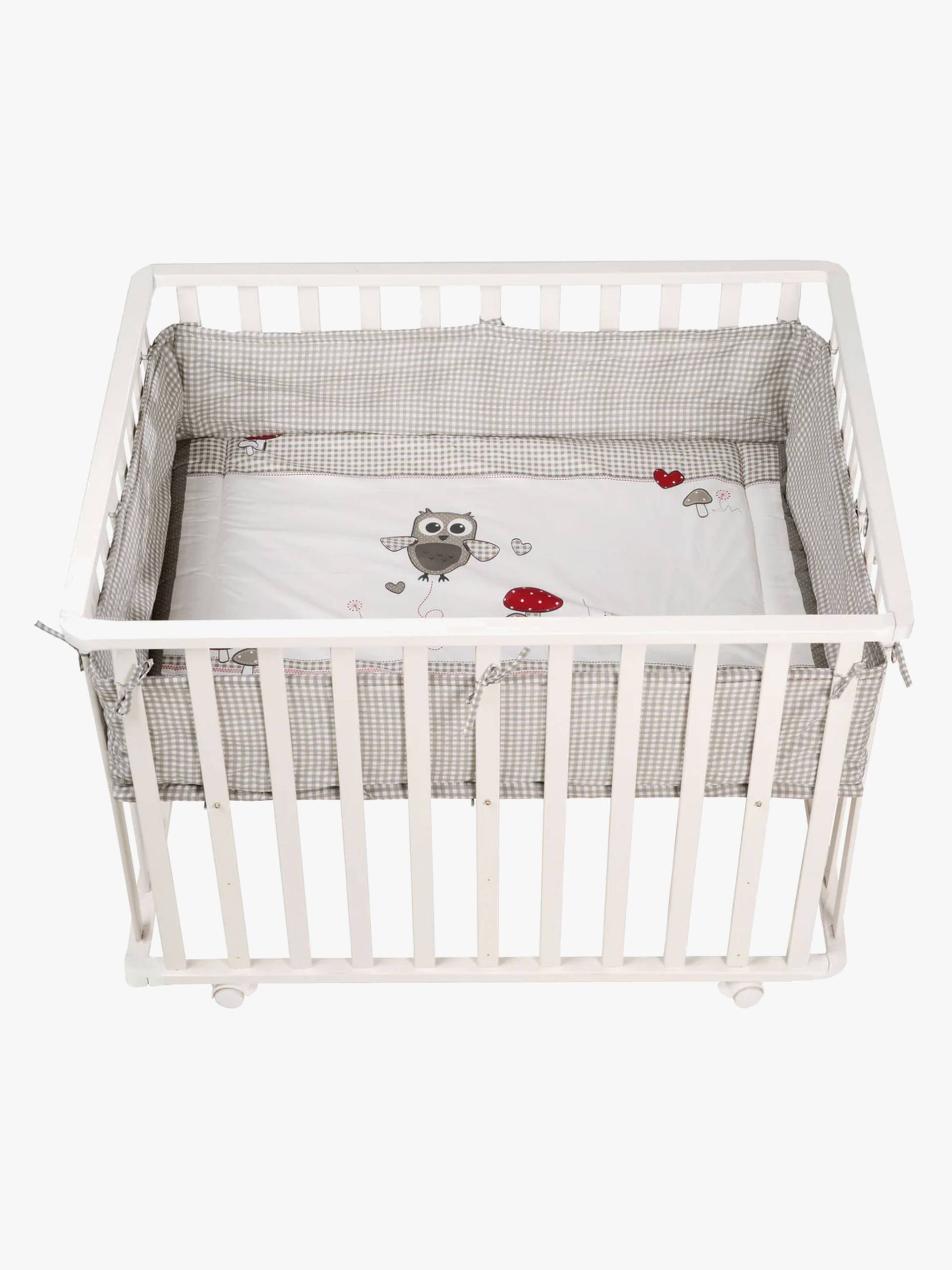 Roba Laufgitter mit Rädern & Bettbegrenzung, Adam & Owl White Roba Laufgitter mit Rädern & Bettbegrenzung, Adam & Owl White von Roba