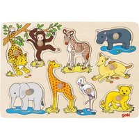 Goki 57829 - Steckpuzzle Afrikanische Tierkinder von Gollnest & Kiesel KG