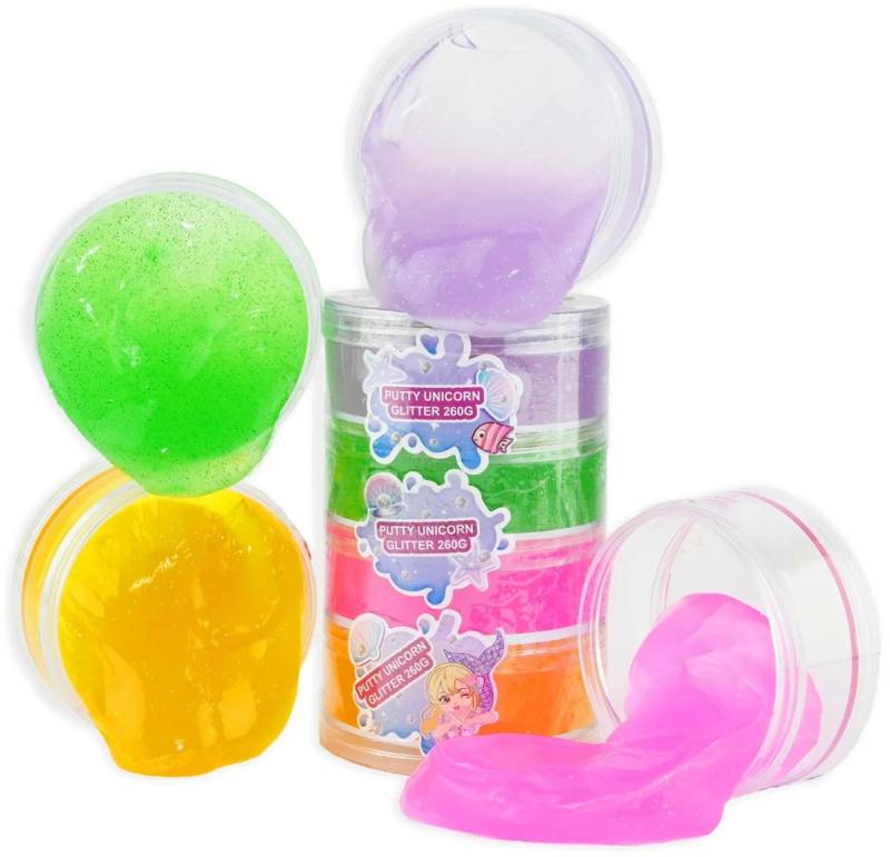 Robetoy Putty Unicorn Glitzer Schleim 4-in-1 von Robetoy