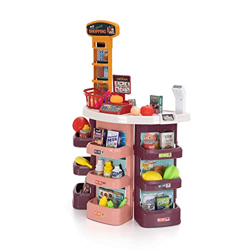 Robincool Market Supermarkt Spielzeugmarkt, 51 x 27 x 78 cm, mit Skala, mit Licht und Sound, Zubehör, fördert die Kreativität der Kleinsten für Kinder ab 3 Jahren von Robincool