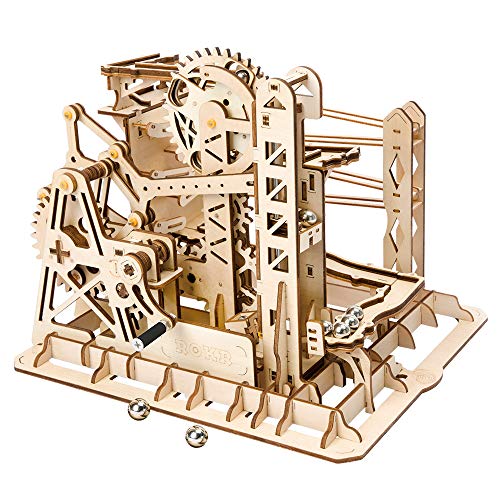 Robotime Marmor Achterbahn Uhrwerk Mechanisches 3D Puzzlespiel Woodcraft Bauset Erwachsene Bastelset Puzzle Geschenk (Lift Coaster) von ROKR