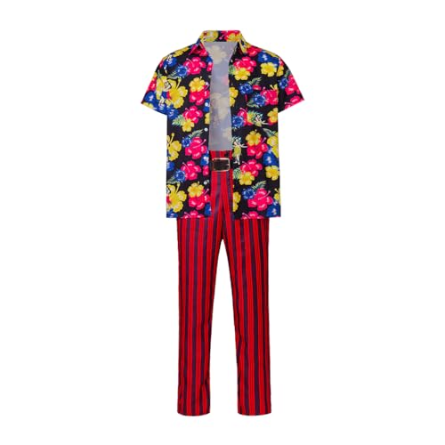RocailleCos Ace Ventura Cosplay-Kostüm für Herren, klassisches Hemd, rot gestreifte Hose, Haustier-Detektiv-Outfits, Halloweenanzug für Erwachsene, Rot, Größe L RocailleCos Ace Ventura Cosplay-Kostüm für Herren, klassisches Hemd, rot gestreifte Hose, Haustier-Detektiv-Outfits, Halloweenanzug für Erwachsene, Rot, Größe L von RocailleCos
