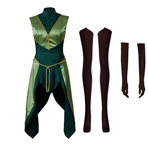 RocailleCos Machina Keyleth Cosplay Kostüm Halloween Uniform Vox Machina Halbelf Kleid Anzug für Erwachsene Damen (XL, mehrfarbig) von RocailleCos