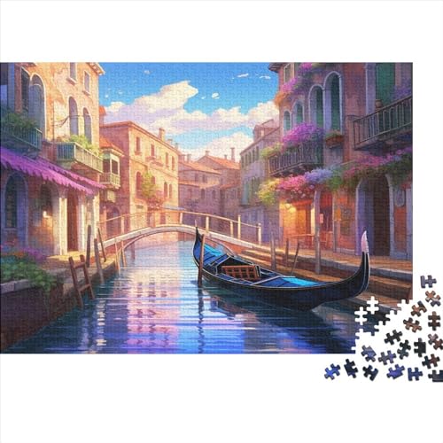 1000 Pieces Puzzles for Adults Teenagers Wasserstadt Venedig DIY Karikatur Puzzle Stress Relieve Family Puzzle Game Schweres Lernspielzeug Erwachsene Kinder 1000 Stück von Rochile