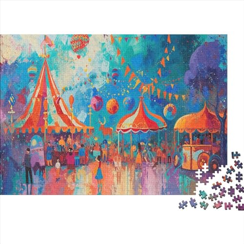 1000 Pieces Puzzles for Adults Teenagers Zirkus DIY Ölgemälde Puzzle Cardboard Puzzle Game, Schweres Lernspielzeug Erwachsene Kinder 1000 Stück von Rochile