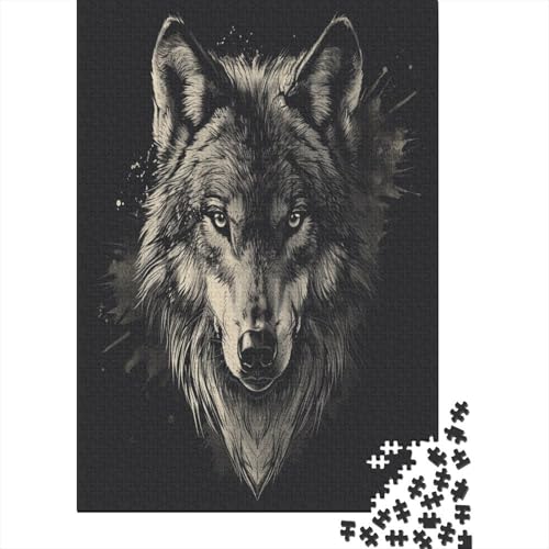 Wolf Puzzle 1000 Teile Erwachsene Puzzles Für Erwachsene Klassische Puzzles 1000 Teile Erwachsene Puzzlespiel Schwer Pädagogisches Spielzeug Erwachsene Kinder Puzzel 1000pcs (75x50cm) von Rochile