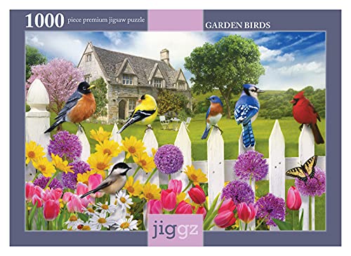 1000-teiliges Gartenvögel-Puzzle – jedes Stück ist einzigartig – anspruchsvolles Familienspiel für Erwachsene – Landhaus, niedliche Tiere, Blumen von Rochli