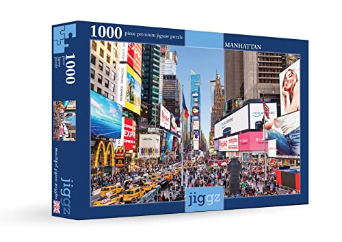 New York Premium-Puzzle – jedes Stück ist einzigartig – Herausforderndes Familienspiel für Erwachsene – Manhattan City Szene, Amerika, Taxi, Gebäude, Time Square von Rochli