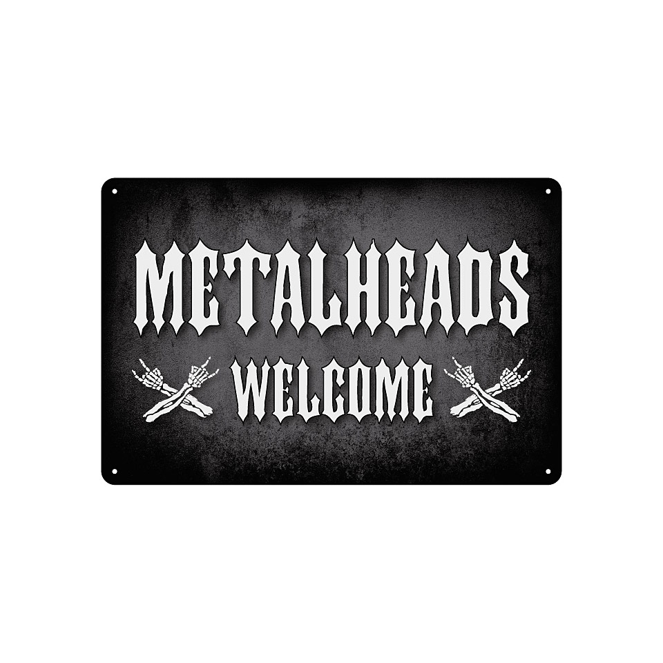 Rockbites Tin Sign - Metalheads Welcome Dekoschild von Rockbites