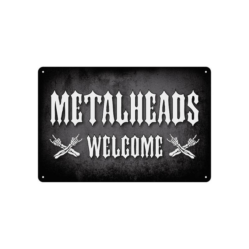 Rockbites Tin Sign - Metalheads Welcome Dekoschild von Rockbites