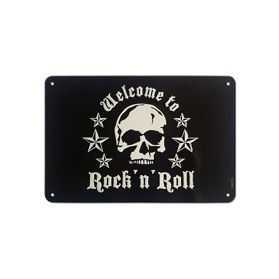 Rockbites Tin Sign - Skull Rock&#39;n&#39;Roll Dekoschild von Rockbites