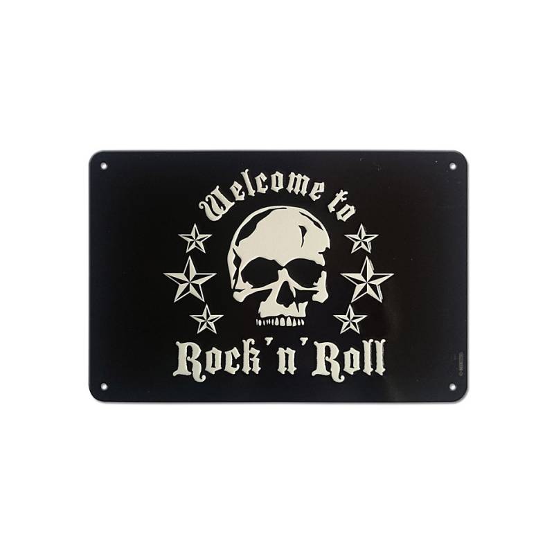 Rockbites Tin Sign - Skull Rock&#39;n&#39;Roll Dekoschild von Rockbites