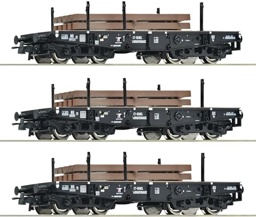 6600016 H0 3er Set Schwerlastwagen mit Ladegut, NS, Ep. III von Roco