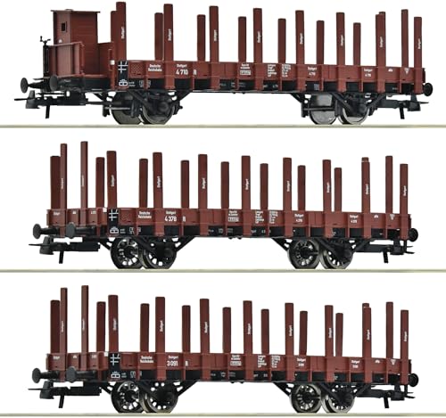 Roco 6600041 H0 3er-Set Rungenwagen der DRG von Roco