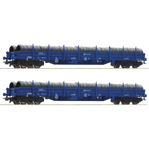 6600099 H0 2er Set Rungenwagen Res mit Ladung, PKP-Cargo, Ep.VI von Roco