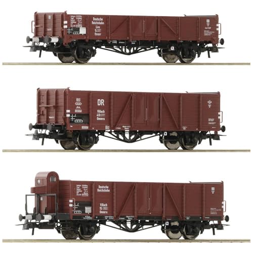 Roco 6600102 H0 3er-Set Offene Güterwagen der DRG von Roco