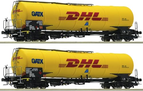 Roco 76024 H0 2er-Set Kesselwagen, der GATX DHL Kerosin Express von Roco