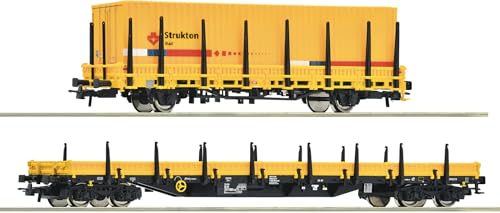 77029 H0 2er Set Rungenwagen Res, STRUKTON Rail, Ep. VI von Roco