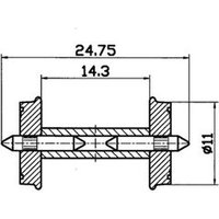 ROCO 40267 H0 Geteilte Gleichstromachse, 11mm von Roco