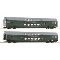 ROCO 6280006 TT 2-tlg. Set 1: Doppelstockwagen 2. Klasse DBmue und DBmq, DR, Ep. IV von Roco