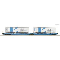 ROCO 6600023 H0 Doppeltaschen-Gelenkwagen Gattung Sdggmrss/T3000e, EUROWAGON, Ep. VI von Roco