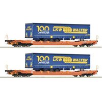 ROCO 6600064 H0 2-tlg. Set: Taschenwagen T5 mit Aufliegern der Spedition LKW Walter, Wascosa, Ep. VI ROCO 6600064 H0 2-tlg. Set: Taschenwagen T5 mit Aufliegern der Spedition LKW Walter, Wascosa, Ep. VI von Roco