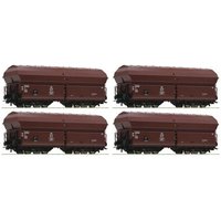 ROCO 67083 H0 4-tlg. Set: Selbstentladewagen Bauart KKt 57, DB, Ep. III-IV von Roco