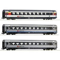 ROCO 74022 H0 3-tlg. Set 2: EuroCity-Wagen EC 7, SBB, Ep. VI von Roco