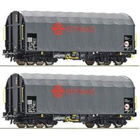 ROCO 76039 H0 2er Set Schiebeplanenwagen, Ermewa, Ep. VI von Roco