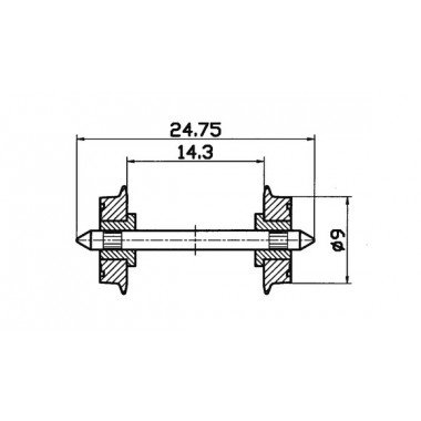 Roco 40197 - Roco HO - Normradsatz DC, beidseitig isoliert. Ø 9 mm von ROCO