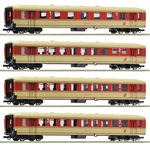 Roco 6200026 H0 4er-Set 1: „Jaffa-Express“ der ÖBB 1. Klasse Apo, 2. Klasse Stamperlwagen Bpoz, 2. Klasse Bpo von Roco