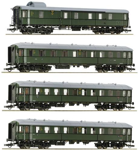 Roco 6200056 H0 4er-Set 1: „Zwickauer Traditionszug“ der DR Pw4ü, 2./3. Klasse BC4ü, 3. Klasse C4ü von Roco