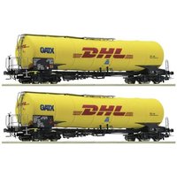 Roco 76024 H0 2er-Set Kesselwagen, der GATX DHL Kerosin Express von Roco