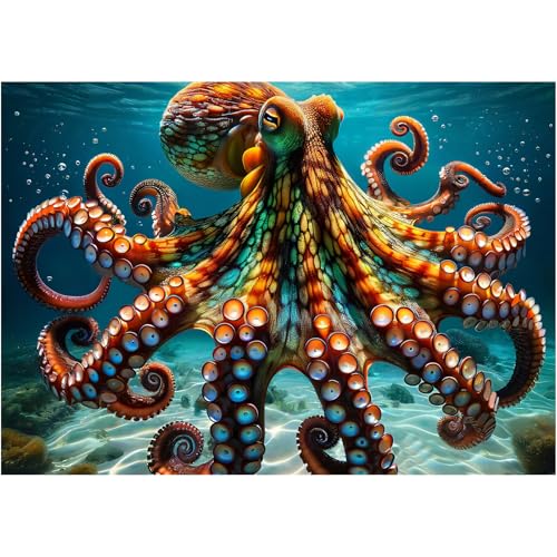 Rocorose 1000 Teile Puzzle für Erwachsene, Octopus Jigsaw Puzzle, herausforderndes Tier Lustiges großes Puzzlespiel für Familie von Rocorose