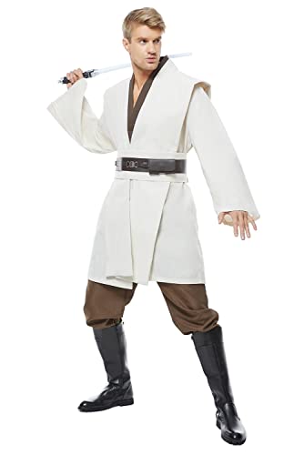 Rodwake Jedi Cosplay Outfit Kostüm Anakin Skywalker 3 Farben Halloween Robe Weiß X-Large von Rodwake