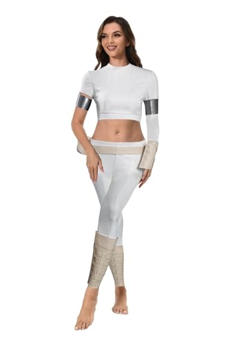 Rodwake Padme Amidala Cosplay Kostüm für Damen, Prinzessin Leia Cosplay Kostüm Halloween Cosplay Outfit von Rodwake