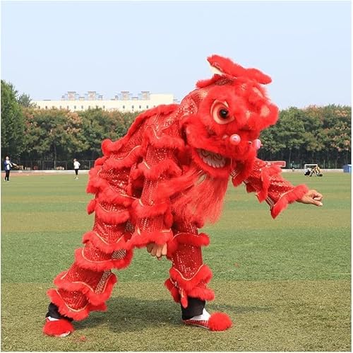 Roedax Drachentanz Löwe Tanzkopf Chinesischer Drache Tanzkostüm Requisiten Erwachsene Performance Löwen-Tanzset Chinesischer Löwenkopf Löwen-Tanz Cosplay Outdoor von Roedax