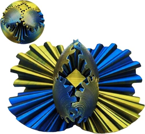 3D Printed Gear Ball | 3D Printed Gear Ball Spin Ball Fidget Toy | Stress und Angst Entspannende Sensorische Spielzeug | 2024 Neue GearSphere Gear Fidgets Schreibtisch Spielzeug für Erwachsene,A von Roeiiow