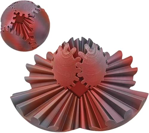 3D Printed Gear Ball | 3D Printed Gear Ball Spin Ball Fidget Toy | Stress und Angst Entspannende Sensorische Spielzeug | 2024 Neue GearSphere Gear Fidgets Schreibtisch Spielzeug für Erwachsene,C von Roeiiow