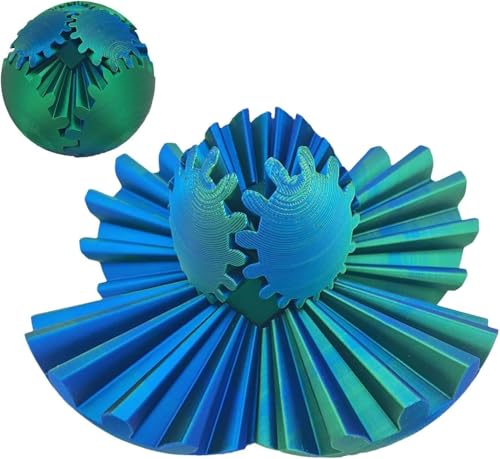 3D Printed Gear Ball | 3D Printed Gear Ball Spin Ball Fidget Toy | Stress und Angst Entspannende Sensorische Spielzeug | 2024 Neue GearSphere Gear Fidgets Schreibtisch Spielzeug für Erwachsene,D von Roeiiow