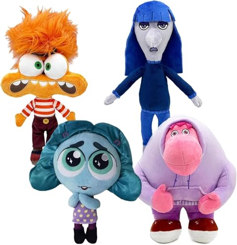 Roeiiow Inside Plush Toys Out 2, Anxiety Soft Toy, Soft and Fun Plushies Dolls, Stuffed Kids Small Cuddly Plush Character Figure, Suitable for Ages 0+ and Fans Collectible Gifts,4pcs,D von Roeiiow