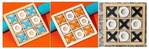 3 Stück Tic Tac Toe Extreme Holzspiel,Spaß für Die Ganze Familie,Tic Tac Toe Outdoor Denkspiel für Kinder und Erwachsene,Tic Tac Toe Holz Kompakt und Transportabel,Xo Reisespiel,Brettspiel von Roinaid