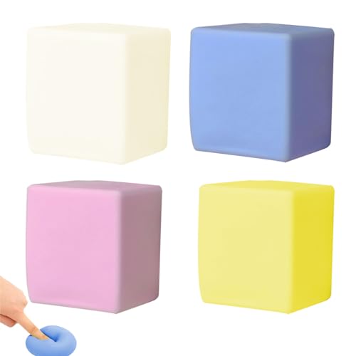 4 Stück Anti Stress Ball Würfelförmig,Stressball Kinder,Anti Stress Ball Für Kinder,Knetball Kinder,Anti Stress Ball Fidget Fun Toy für Kinder Erwachsene Geburtstag Geschenke(Color Random) von Roinaid