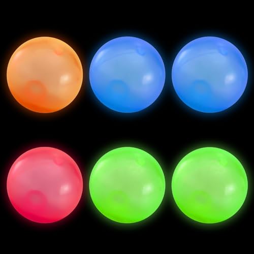6 Stück Stressball klebriger Zielball,Leuchtend Antistressball,Luminous Sticky Ball,Antistressball Kinder,Quetschball,6cm Sticky Balls Anti Stress Spielzeug für Erwachsene Kinder von Roinaid