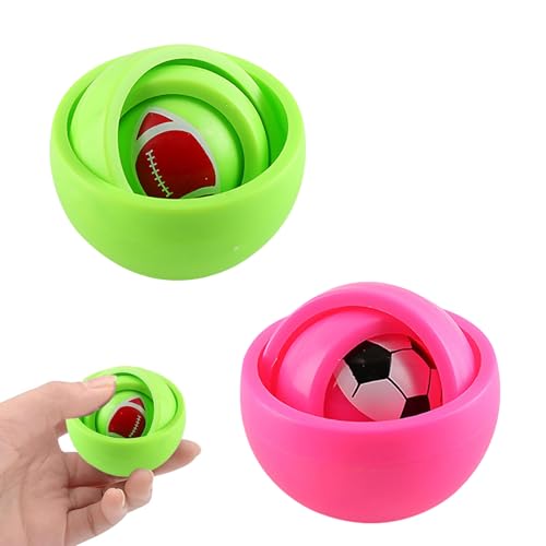 Roinaid 2 Stücke Handkreisel Fidget Toy 3D Maze Bälle Hand Spielzeug Fidget Spinner Baby Spielzeug Zum Abbau Von Ängsten und Stress für Kinder Erwachsene mit Adhs Autismus (Rosa Und Grün). von Roinaid