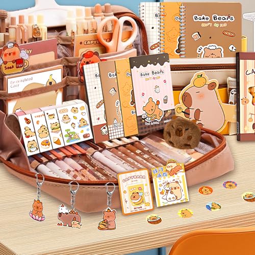 Roinaid 61 Stück Capybara Stifte,Capybara Federmäppchen,Süße Capybara Schreibwaren-Set,Reichhaltige Capybara Federmäppchen,Geeignet für Büro,Schule,Kinder,Schülerschreibwaren Roinaid 61 Stück Capybara Stifte,Capybara Federmäppchen,Süße Capybara Schreibwaren-Set,Reichhaltige Capybara Federmäppchen,Geeignet für Büro,Schule,Kinder,Schülerschreibwaren von Roinaid