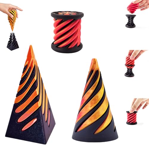 Spiral Cone Fidget Toy Impossible Pyramid Passthrough Sculpture 3D Printed Spiral Cone Fidget Toy Egyptian Pyramid Decorative Statue Stress Relief Finger Games von Roinaid