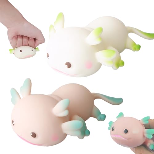 Squeeze Toy 2 PCS Axolotl Spielzeug für Kinder und Erwachsene Geeignet Axolotl Squishy Animagic Lets go Axolotl Animagic Axolotl Stressabbau-Spielzeug Süßes Plüschspielzeug Zappelspielzeug von Roinaid